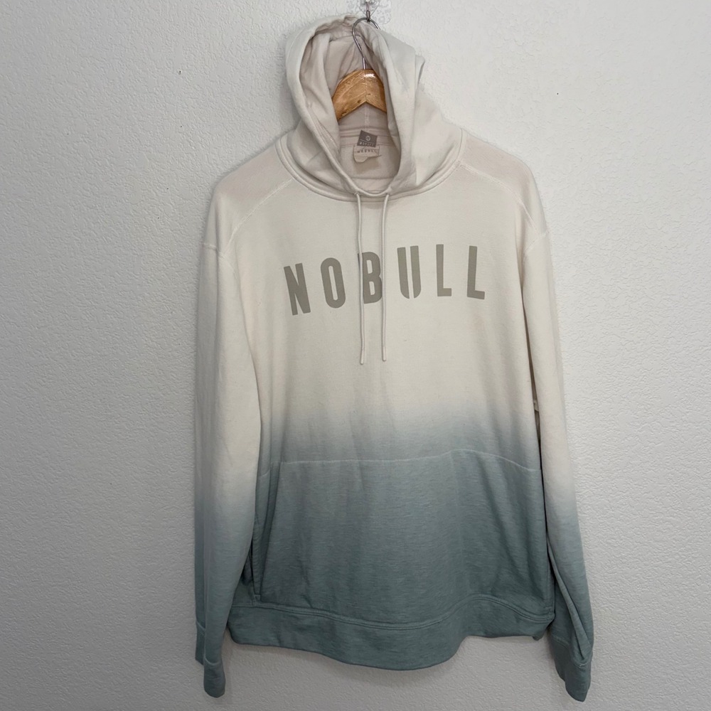 NOBULL Mens Ombre Dip Dye Pullover Hoodie CreamSageGreen XXL Athletic Sweatshirt